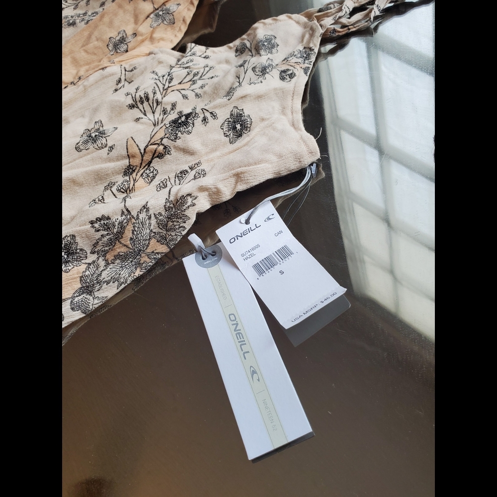NWT O'Neill Floral Beachy Linen Sun Dress - Picture 4 of 9